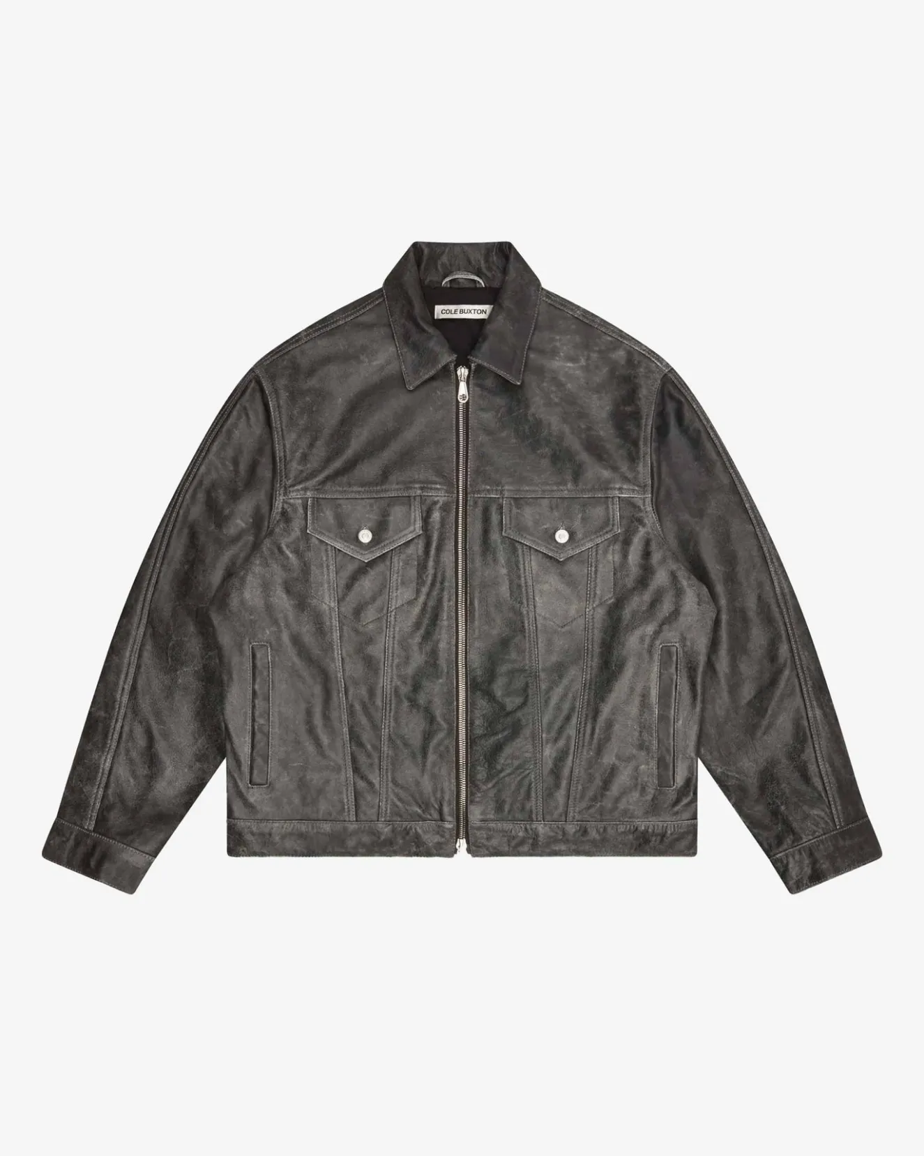 Online CB CRACKED LEATHER TRUCKER Outerwear|Leather