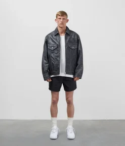 Online CB CRACKED LEATHER TRUCKER Outerwear|Leather