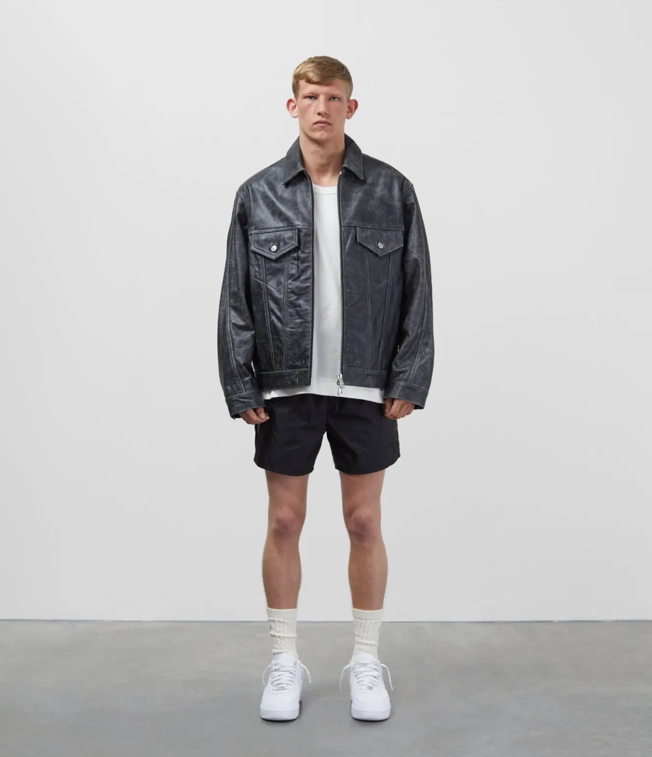 Online CB CRACKED LEATHER TRUCKER Outerwear|Leather