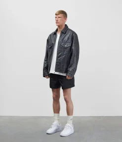 Online CB CRACKED LEATHER TRUCKER Outerwear|Leather