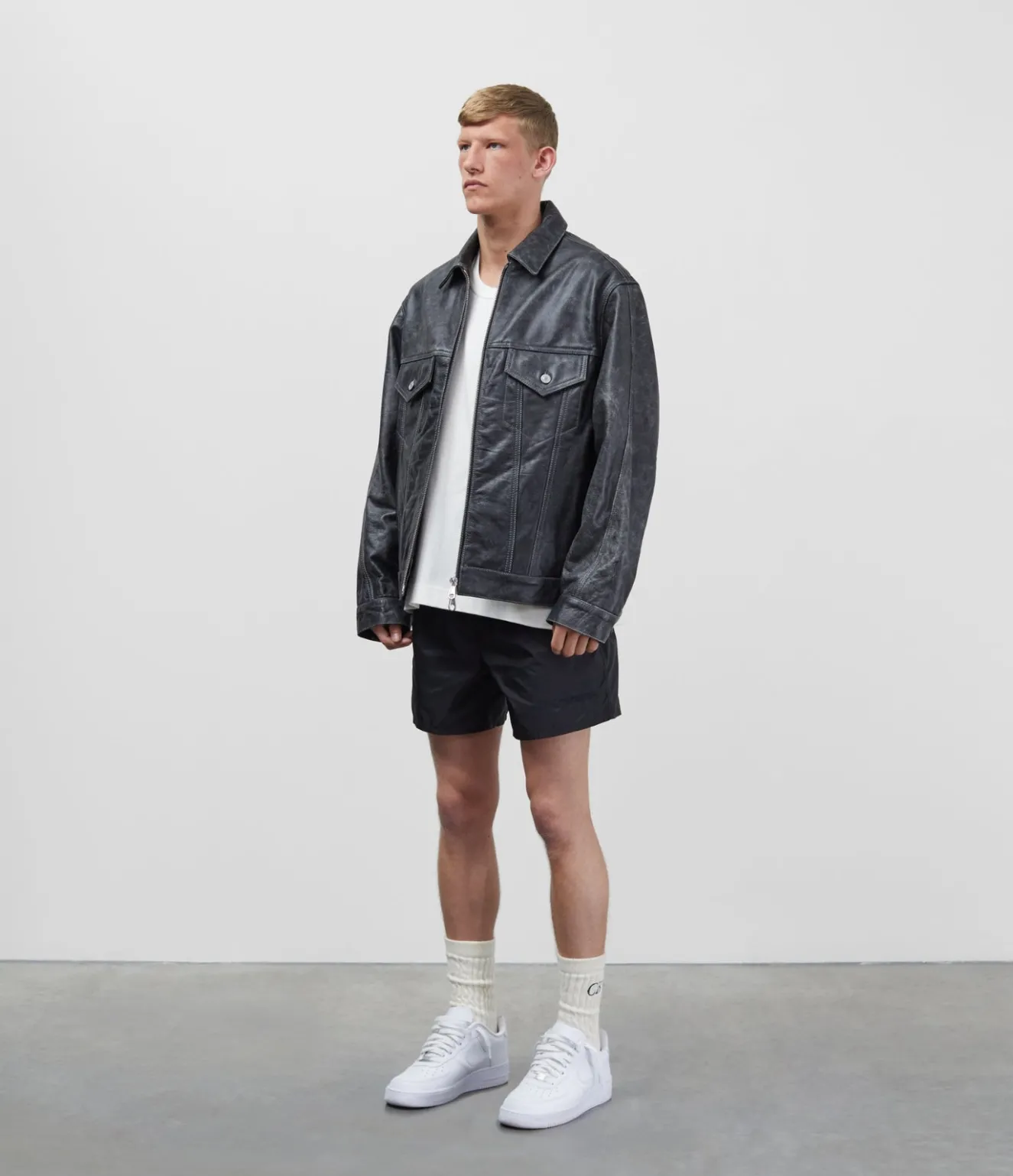 Online CB CRACKED LEATHER TRUCKER Outerwear|Leather