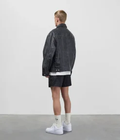 Online CB CRACKED LEATHER TRUCKER Outerwear|Leather