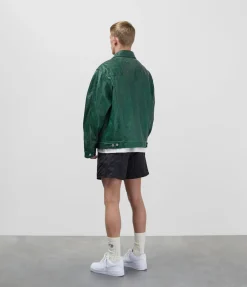 CB CRACKED LEATHER TRUCKER Outerwear|Leather