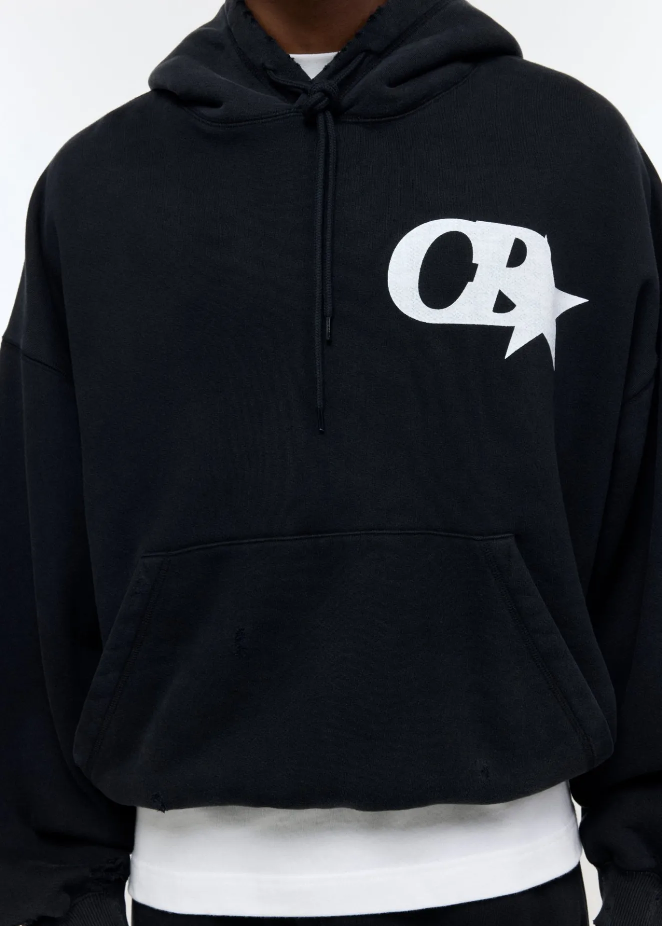 Online CB STAR DISTRESSED POCKET HOODIE Hoodies