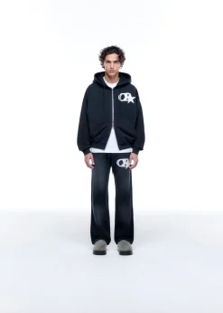 Discount CB STAR DISTRESSED POCKET ZIPPED HOODIE Hoodies