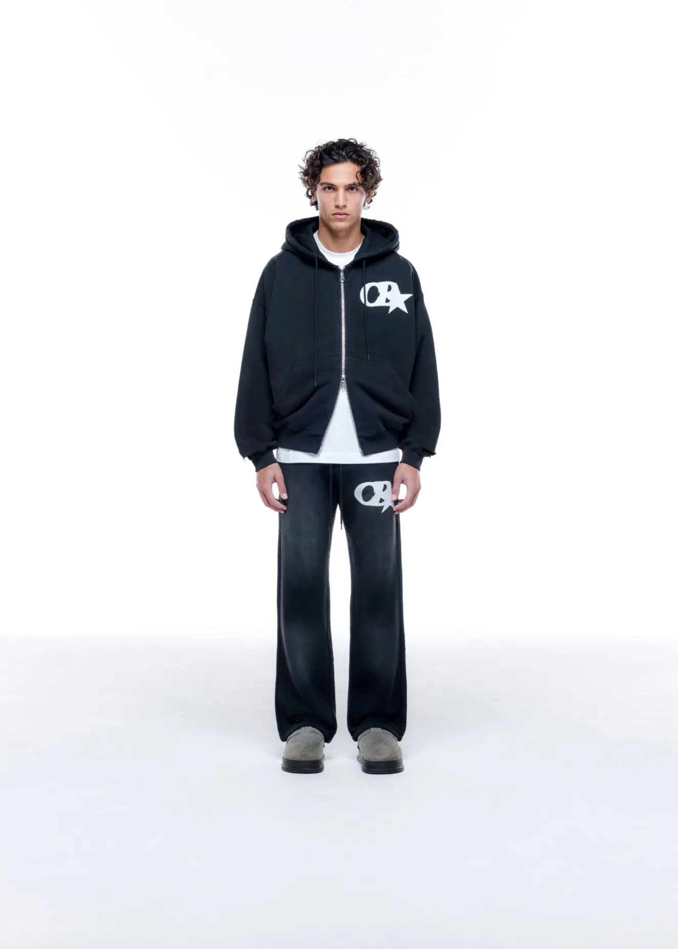 Discount CB STAR DISTRESSED POCKET ZIPPED HOODIE Hoodies