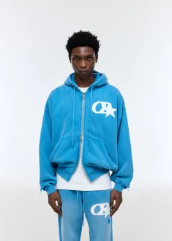 New CB STAR DISTRESSED POCKET ZIPPED HOODIE Hoodies