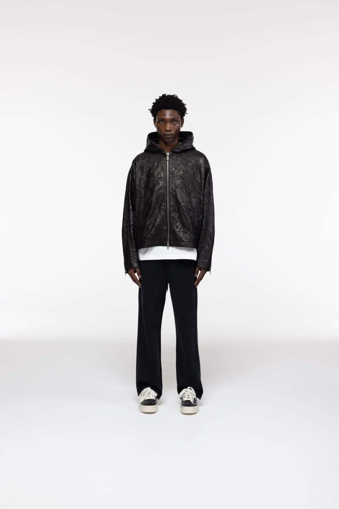 Online CRUNCH ZIPPED LEATHER JACKET Outerwear|Leather