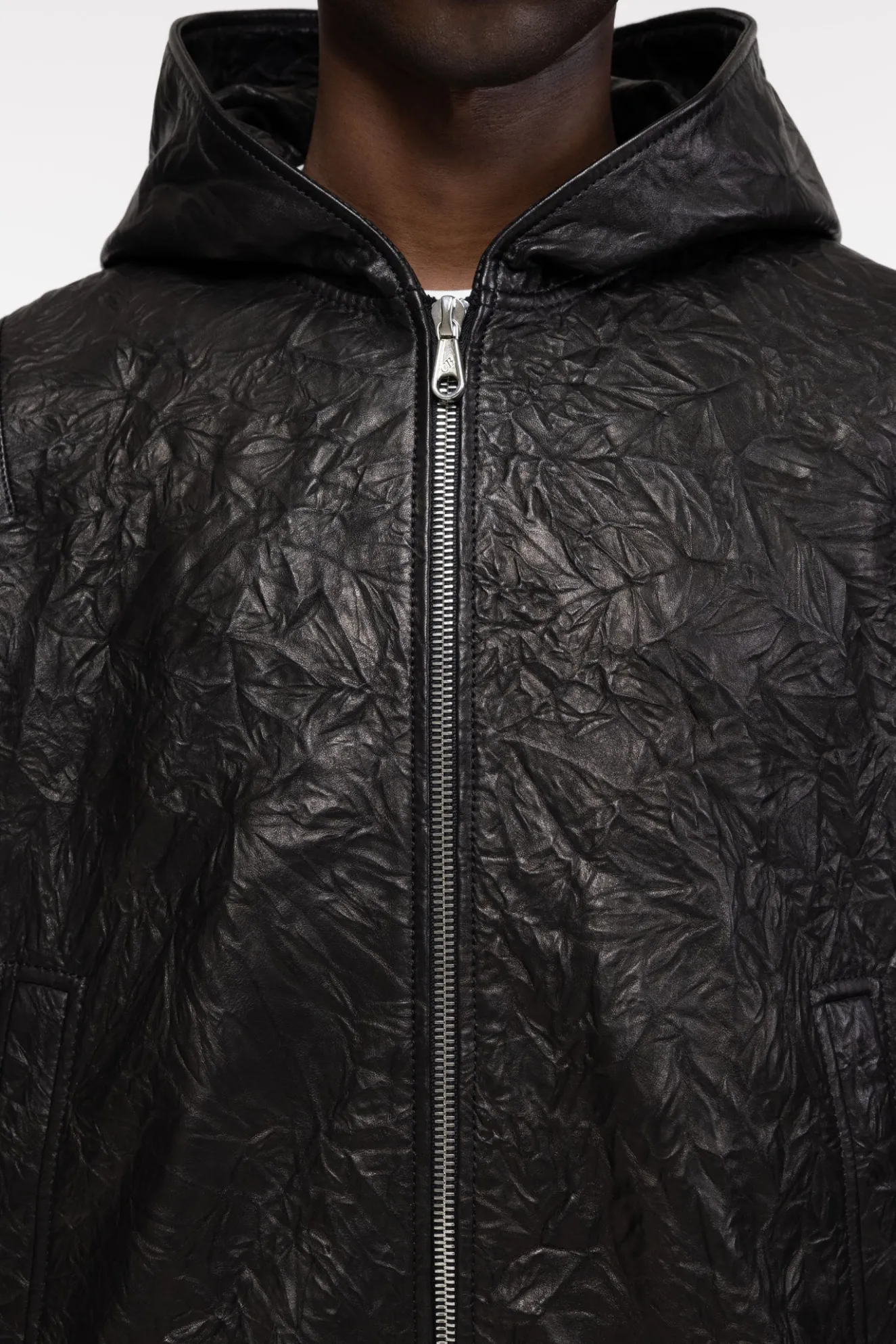Online CRUNCH ZIPPED LEATHER JACKET Outerwear|Leather