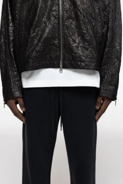 Online CRUNCH ZIPPED LEATHER JACKET Outerwear|Leather