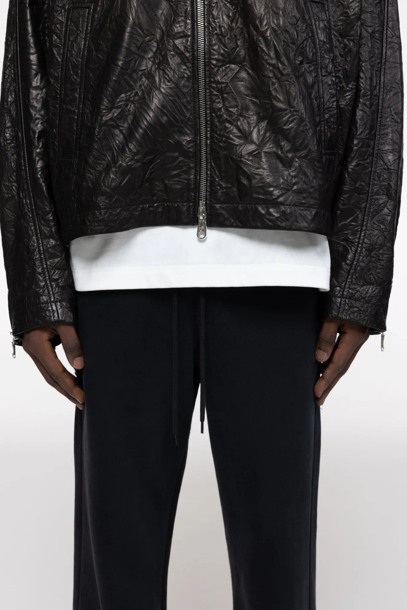 Online CRUNCH ZIPPED LEATHER JACKET Outerwear|Leather