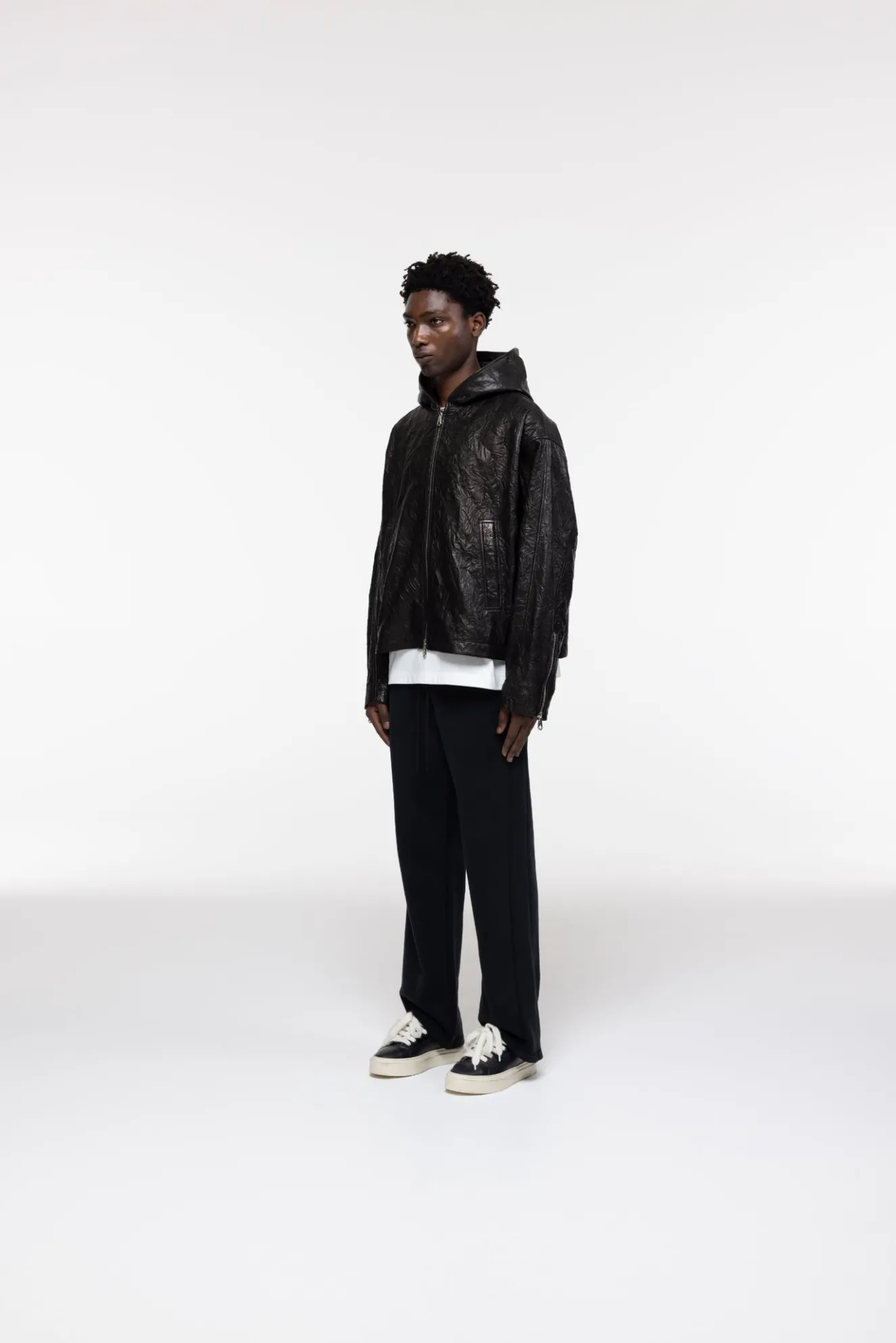 Online CRUNCH ZIPPED LEATHER JACKET Outerwear|Leather