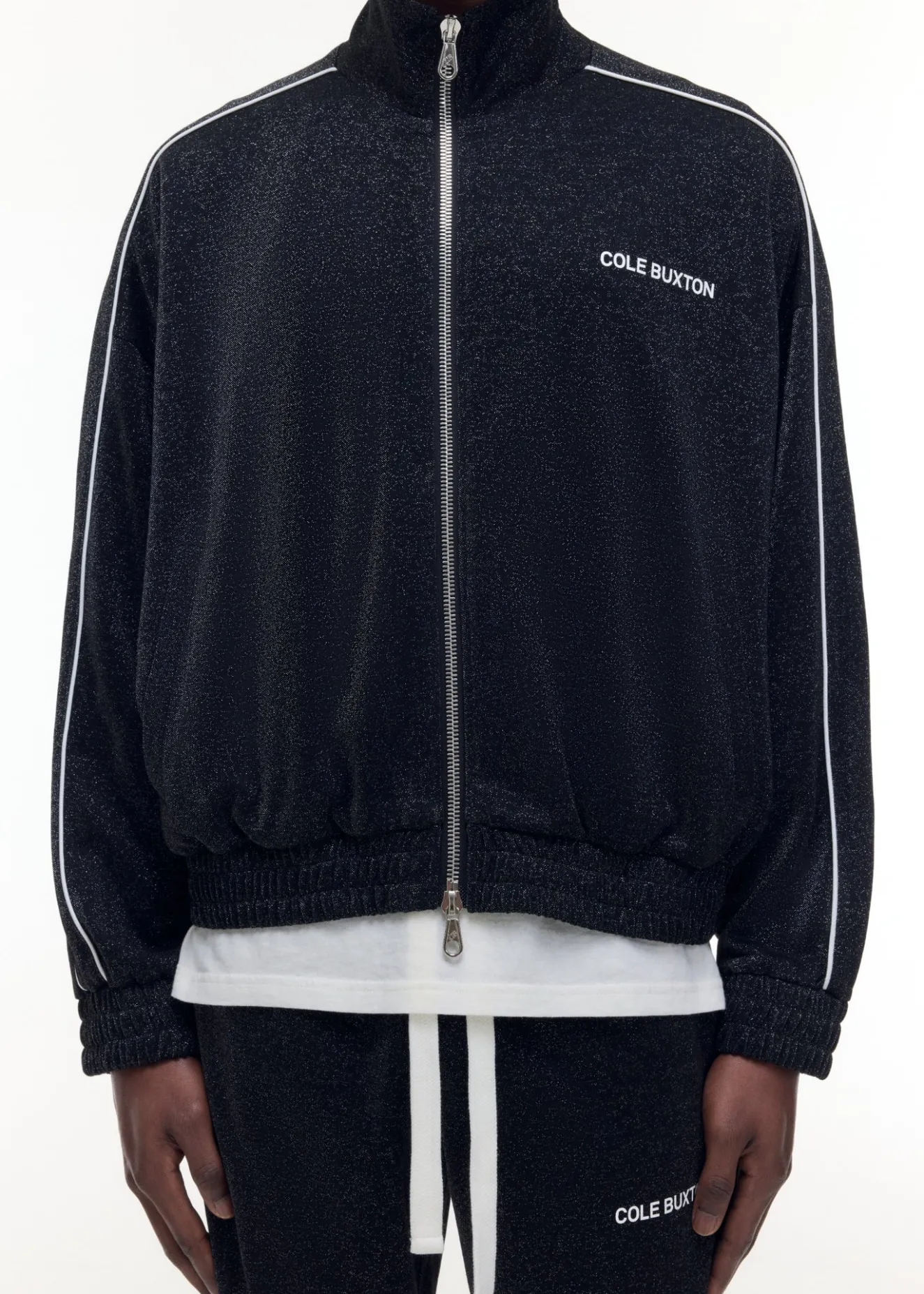 GLITTER PIPED TRACK JACKET Outerwear