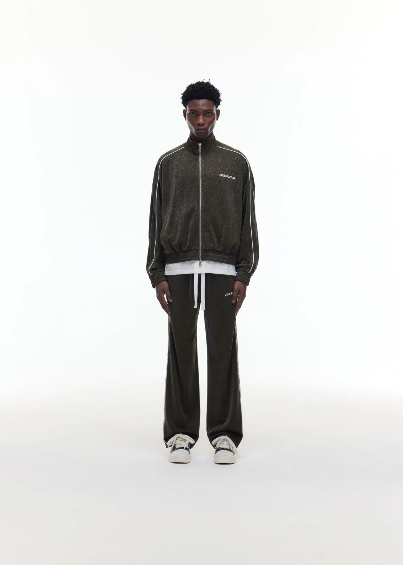 GLITTER PIPED TRACK JACKET Outerwear