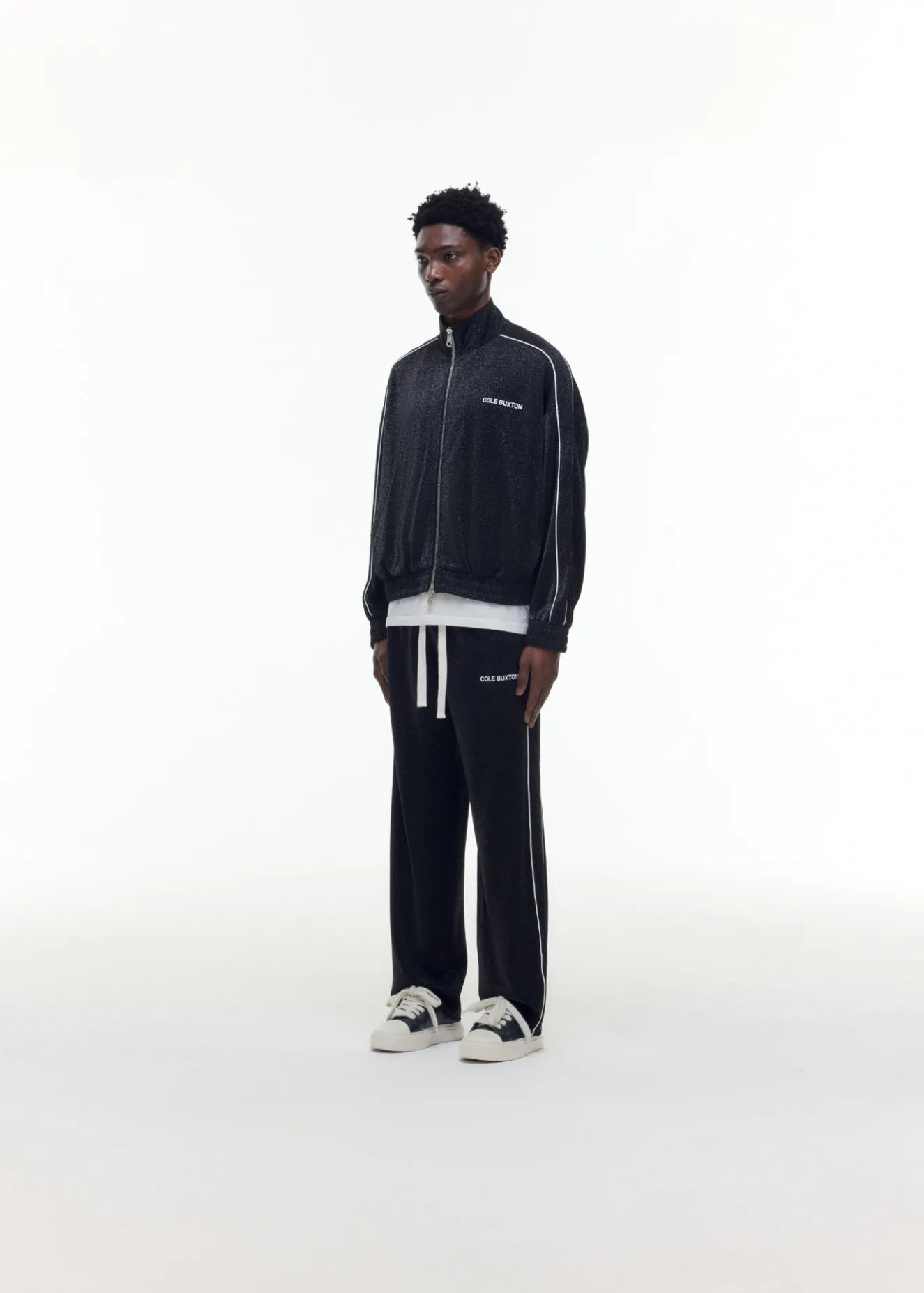 Hot GLITTER PIPED TRACK PANTS Pants