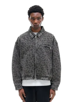 Online LEOPARD DISTRESSED TRUCKER JACKET Outerwear