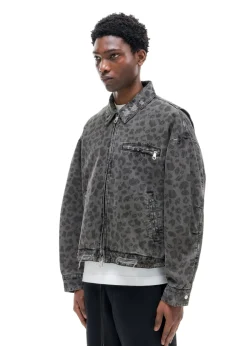 Online LEOPARD DISTRESSED TRUCKER JACKET Outerwear