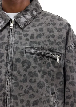 Online LEOPARD DISTRESSED TRUCKER JACKET Outerwear