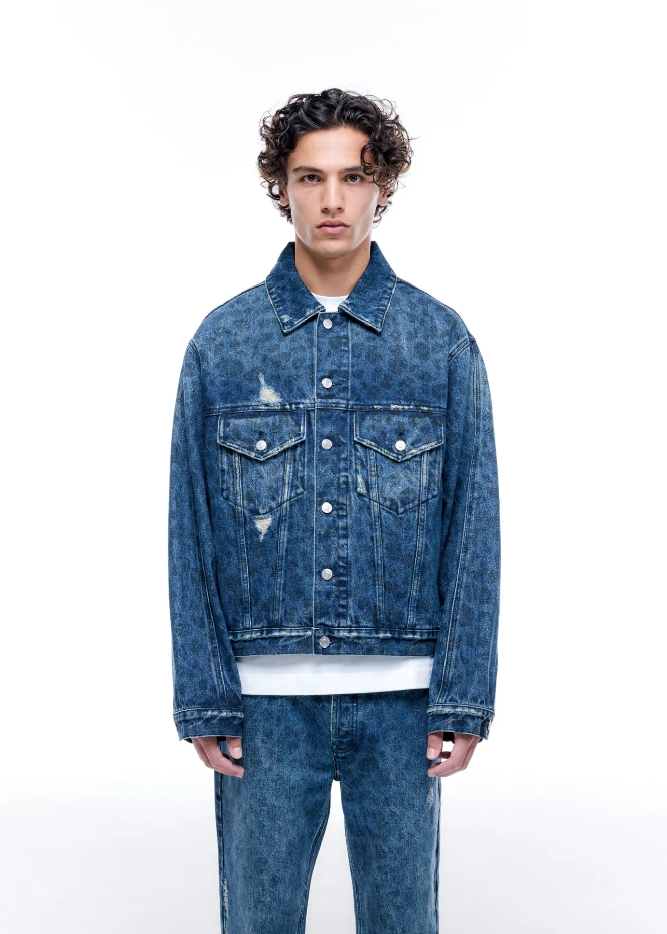 Online LEOPARD PRINT DENIM JACKET Outerwear|Denim