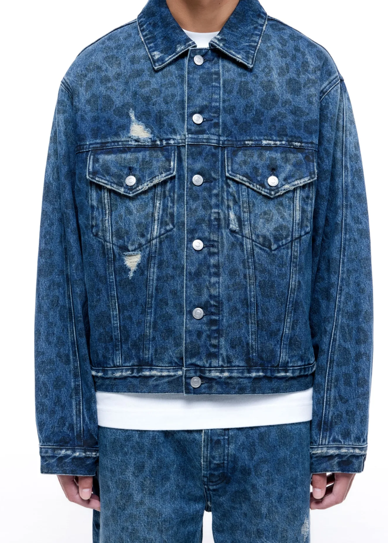 Online LEOPARD PRINT DENIM JACKET Outerwear|Denim