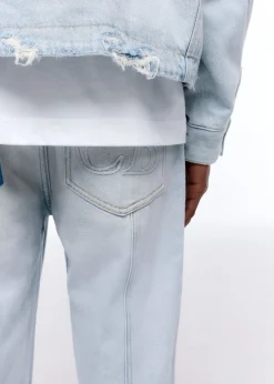 Outlet LIGHT WASH DENIM JEANS Denim