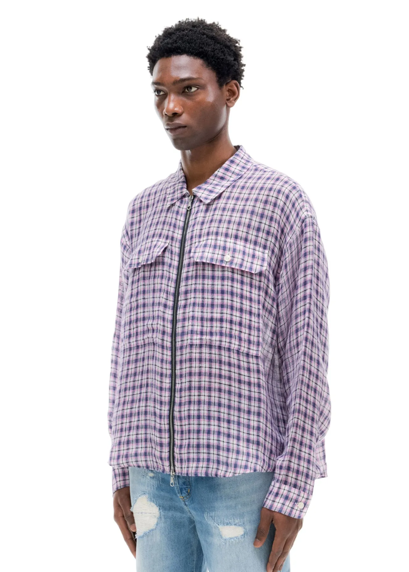 Best LINEN FLANNEL ZIPPED SHIRT Shirts