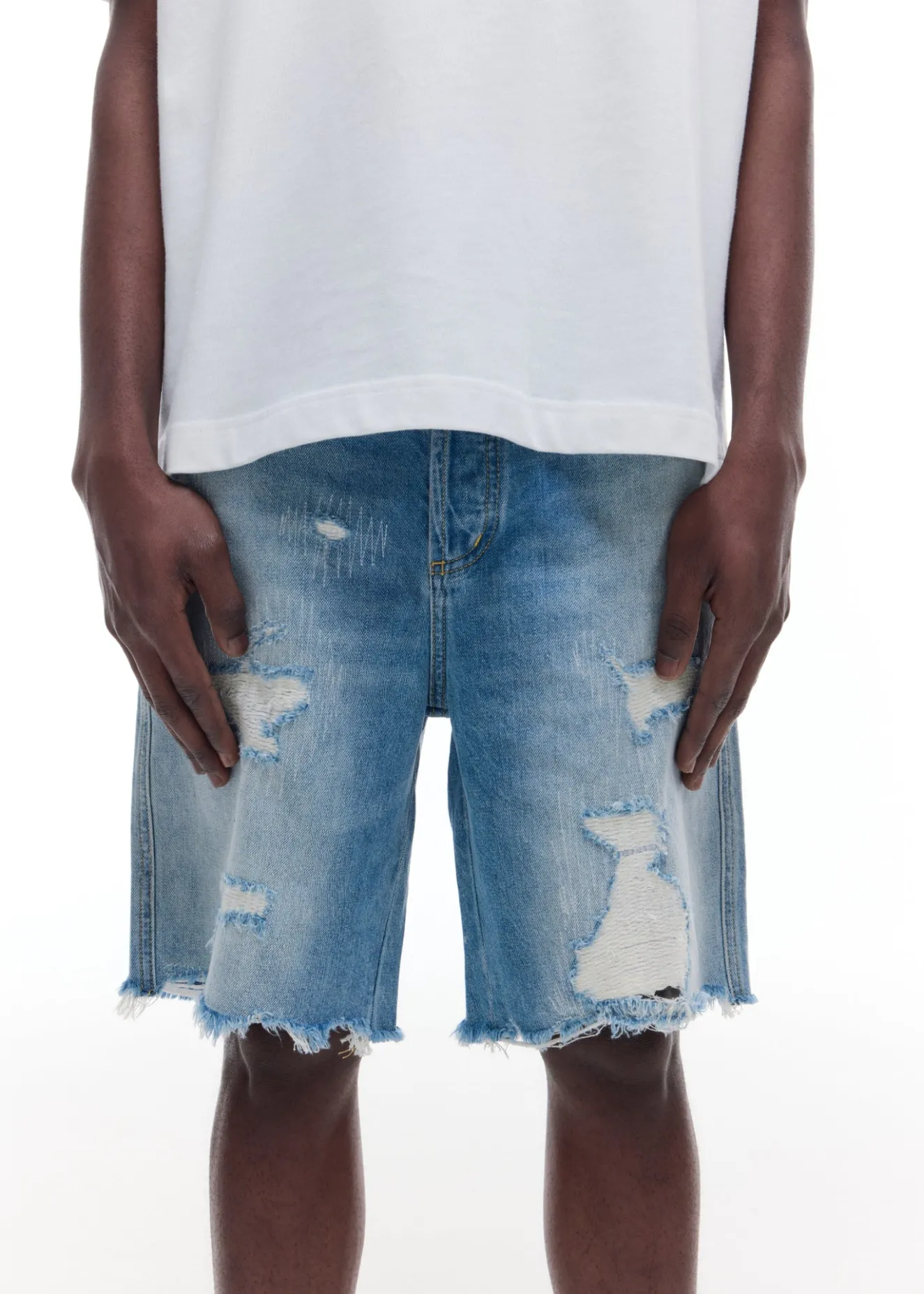 Hot REPAIRED DENIM SHORTS Shorts|Denim