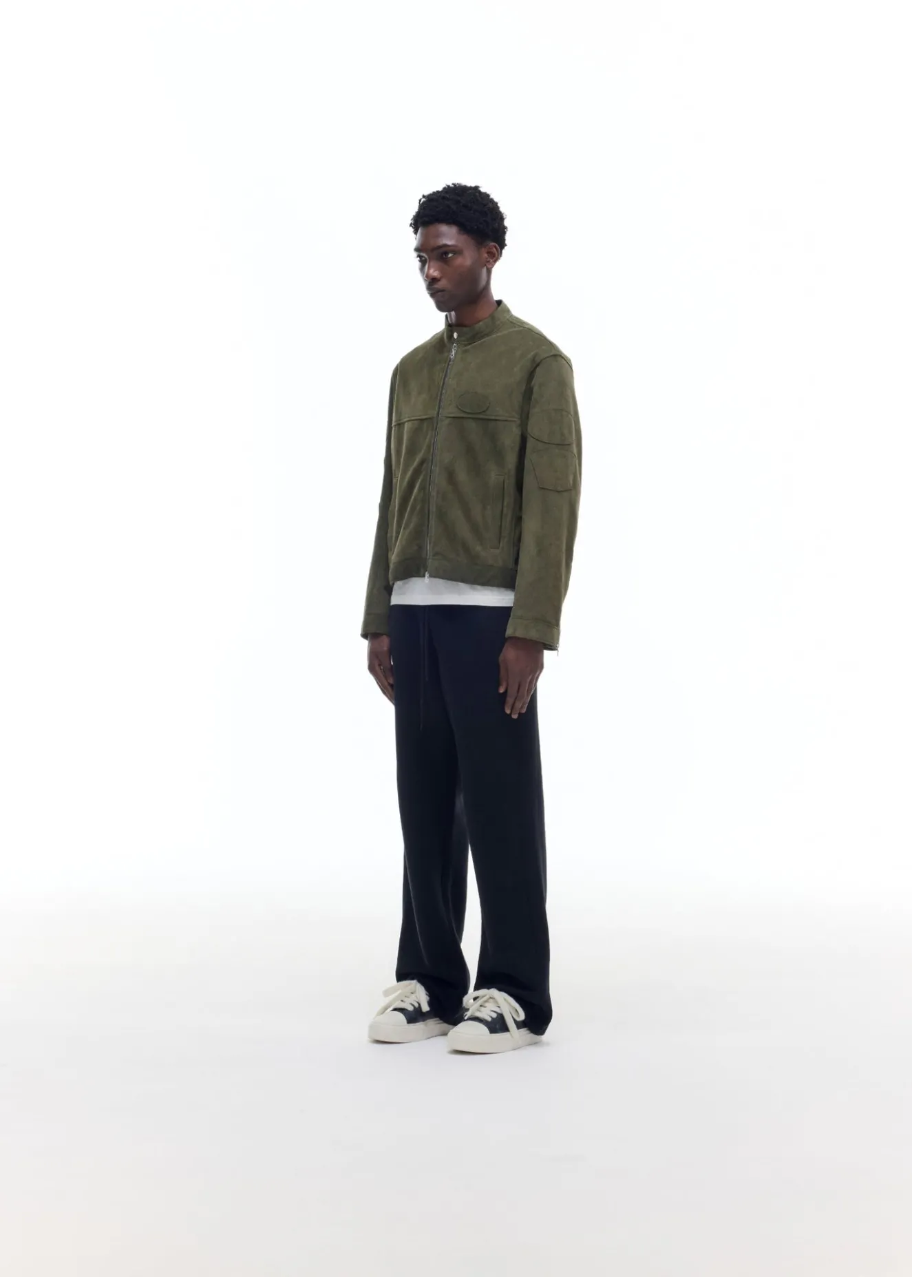New SUEDE CAFE RACER JACKET Outerwear|Leather